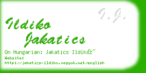 ildiko jakatics business card